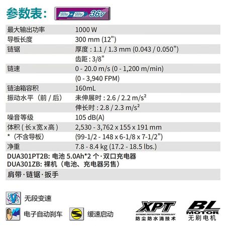 Высоторез Makita DUA301 + четыре аккумулятора 36V/6.0Ah