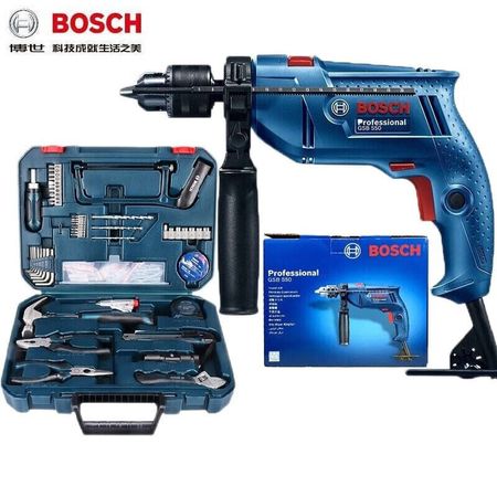 Дрель электрическая Bosch GSB 550 + набор инструментов, 108 предметов