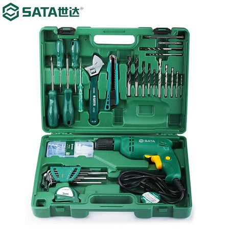 Бытовая электрическая отвертка SATA для обслуживания имущества, многофункциональный набор из 35 предметов для установки в здании 05158