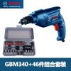 Дрель электрическая Bosch GBM340 + набор насадок, 46 предметов