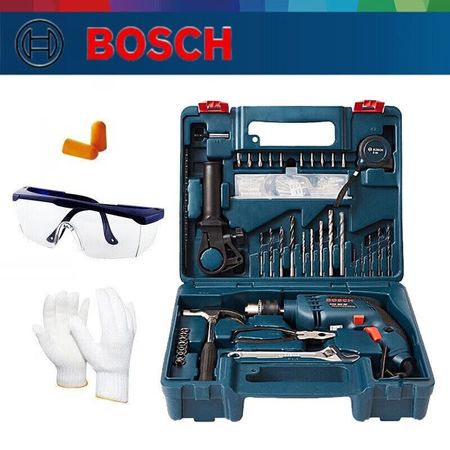 Дрель Bosch GSB600RE, 600W + сверла, защитный комплект