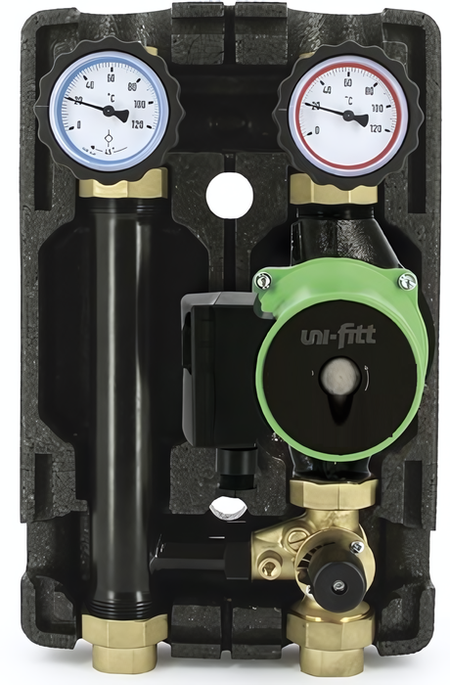 Насосная группа Uni-fitt НСГ DN25, с 3-х ход. клапаном, Uni-Fitt GTO 25-6S