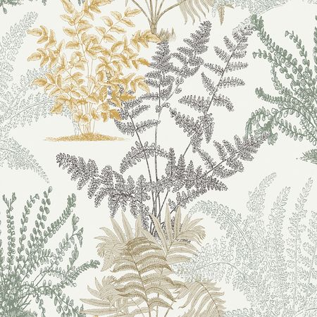 Обои Grandeco Asperia A 57101 Винил на флизелине (0,53*10,05) Белый/Бежевый/Черный, Листья