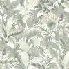 Обои Erismann Elle 2 12115-07 Винил на флизелине (1,06*10,05) Белый/Зеленый, Цветы