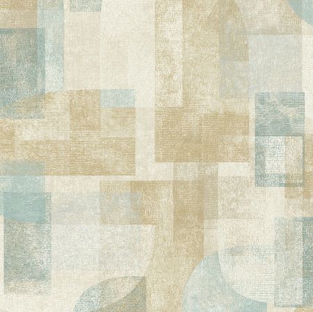 Обои Grandeco Perfect Harmony PH 3506 Винил на флизелине (0,53*10,05) Бежевый/Коричневый/Голубой, Геометрия/Штукатурка
