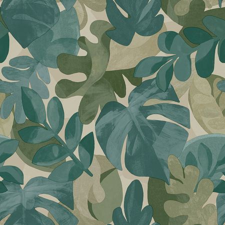Обои Grandeco Perfect Harmony PH 3009 Винил на флизелине (0,53*10,05) Бежевый/Синий/Зеленый, Листья