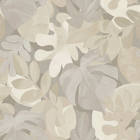Обои Grandeco Perfect Harmony PH 3004 Винил на флизелине (0,53*10,05) Коричневый/Серый/Бежевый, Листья