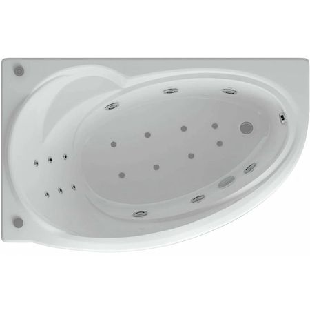 Акриловая ванна Aquatek Бетта 170x97 L BET170-0000010 с гидромассажем с фронтальной панелью с каркасом (разборный) со слив-переливом