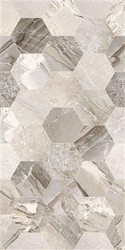 Керамическая плитка Eurotile (Rus) Istambul Grey Decor Matt 5 IT 0146 M настенная  25х50 см