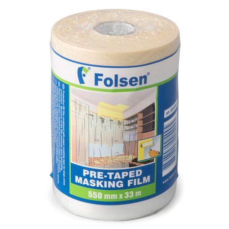 пленка защитная FOLSEN с клеящей лентой 0,55ммх33м, арт.099055033