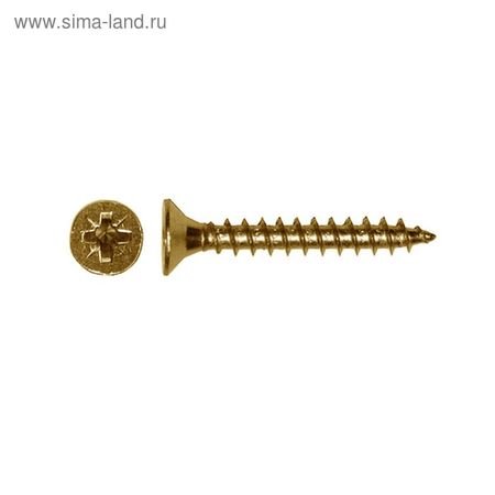 Саморез по дереву Steelrex, потай, шлиц Pz, жёлтый цинк 3.5×35, 10 000 шт.