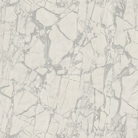 Обои Emiliana Parati Carrara 3 84607 Винил на флизелине (1,06*10,05) Белый/Серебряный, Мрамор