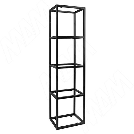 Металлокаркас-стеллаж 250х1300х340мм на 5 полок, черный (RAL 9005, муар) (MF.12.250х1300х340.BLC)
