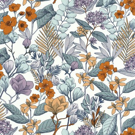 Обои Caselio Flower Power 101855060 Винил на флизелине (0,53*10,05) Разноцветный, Цветы