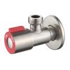 кран угловой LEDEME L70507H НР/НР нерж сталь с отражателем хром, красный