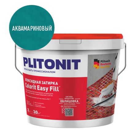 затирка для швов PLITONIT Colorit EasyFill эпокс. 1-10мм 2кг аквамариновый, арт. Н010416