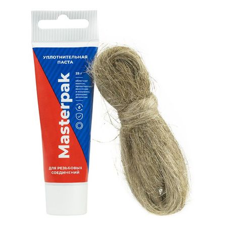 комплект паста уплотнительная Masterpak (вода, пар) 25 г + лён в тубе
