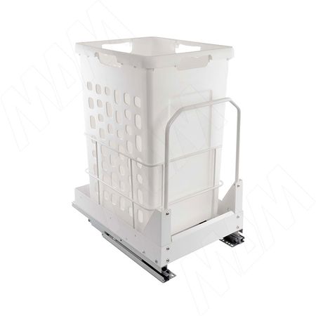 HAMPER LW40 Корзина для белья выдвижная, 1 емкость (48л), напр.полн.выдв., плавн.закр., цвет белый (LHW401-48WT)