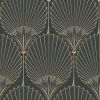 Обои Grandeco Asperia A 54901 Винил на флизелине (0,53*10,05) Черный/Золото, Абстракция/Цветы