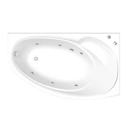Акриловая ванна Bas Фэнтази ВГ00344 R с гидромассажем 150x88 белый