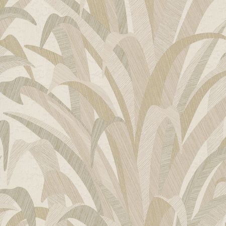 Обои Grandeco Cumaru CU 3003 Винил на флизелине (0,53*10,05) Бежевый/Зеленый/Коричневый, Листья