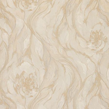 Обои Fipar Gold R 23622 Винил на флизелине (1,06*10,05) Бежевый/Золото/Серый, Мрамор/Цветы