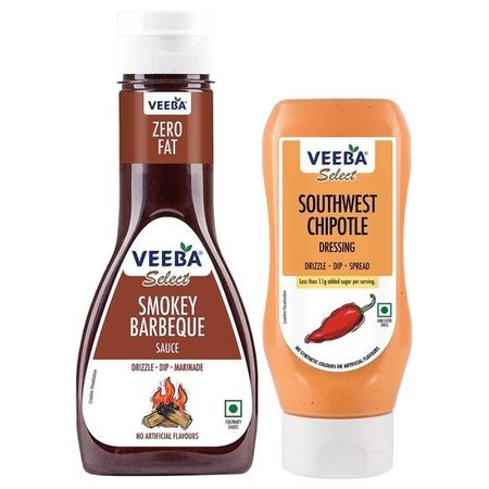 Заправка для салата Veeba Chipotle Southwest, 300 г и соусы Veeba, соус барбекю, 330 г