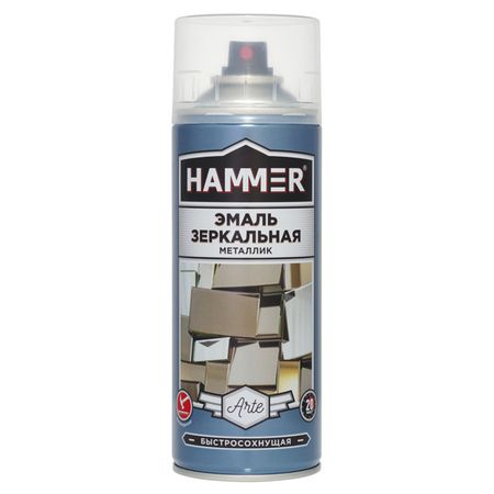 эмаль аэрозольная HAMMER металлик зеркальный хром 520мл, арт.345380