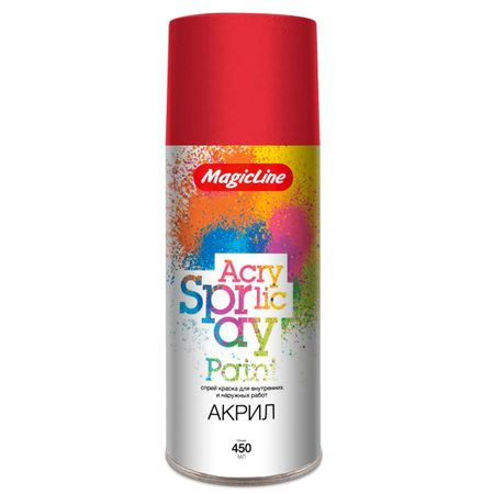 краска аэрозольная MAGIC LINE акриловая 265г красная насыщенная #150, арт.ML150