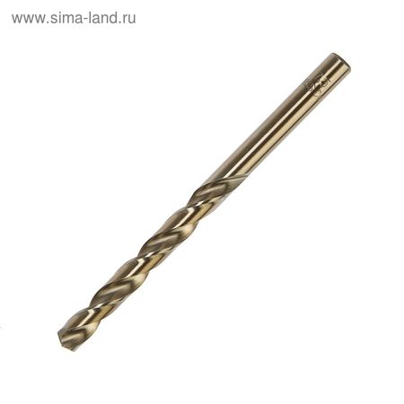 Сверло по металлу ТУНДРА, HSS-Co (5% кобальта), цилиндрический хвостовик, 7.5×110 мм