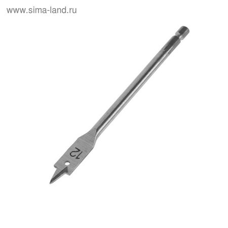 Сверло по дереву перовое ТУНДРА, шестигранный хвостовик, 12×152 мм