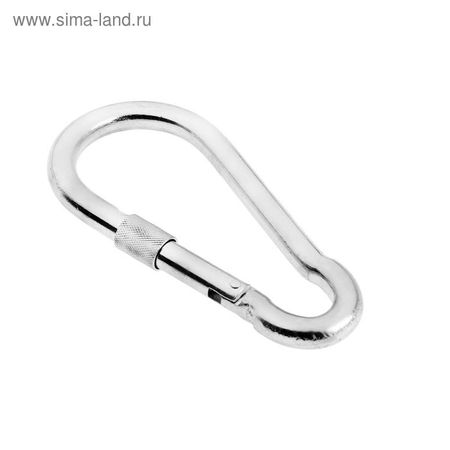 Карабин монтажный с фиксатором ТУНДРА krep, DIN5299D, 14×180 мм, оцинкованный