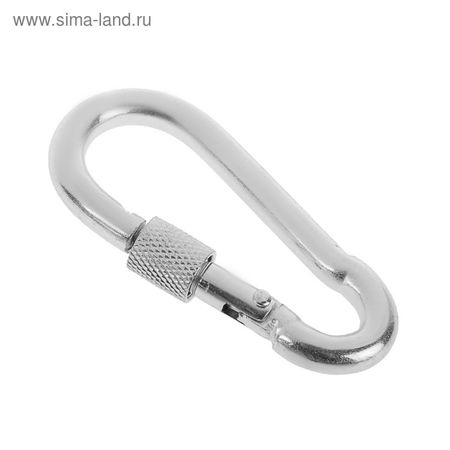 Карабин монтажный с фиксатором ТУНДРА krep, DIN5299D, 11×120 мм, оцинкованный
