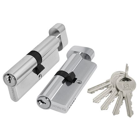 цилиндр ключевой Fuaro Lock 100zm 90мм 45х45 хром вертушка