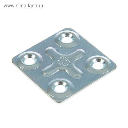 Пластина крепёжная, оцинкованная, 37 х 37 х 1.2 мм