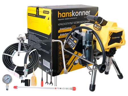Краскопульт безвозвоздушный Hanskonner HSG9665V (1100 Вт, 2.0 л/мин, 210 бар, SmartControl, 15 м шланг) Краскопульт безвозвоздушный Hanskonner HSG9665V (1100 Вт, 2.0 л/мин, 210 бар, SmartControl, 15 м шланг)