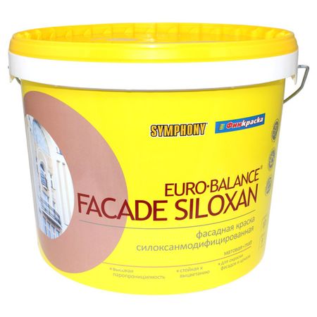 краска фасад в/э SYMPHONY Euro Balance Facade Siloxane база LAP матовая 9л белая, арт.1100252