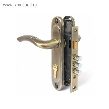 Замок врезной Apecs 1027/60-AB, с ручкой, цвет бронза