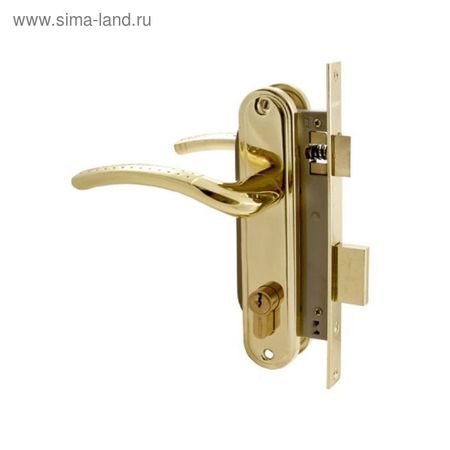 Замок врезной «АЛЛЮР» 132/1 GP, с ручкой, 4 ключа, латунь