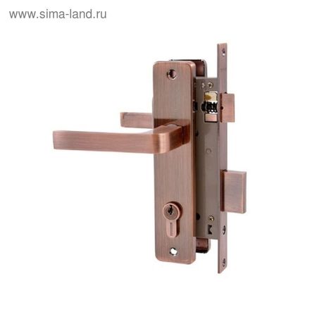 Замок врезной «АЛЛЮР» 126/1 AС, с ручкой, 4 ключа, цвет старая медь