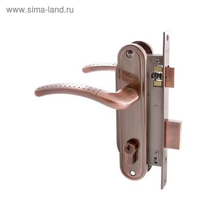 Замок врезной «АЛЛЮР» 132/1 AС, с ручкой, 4 ключа, цвет старая медь