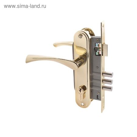 Замок врезной «АЛЛЮР» 103/3 GP, с ручкой, 4 ключа, латунь