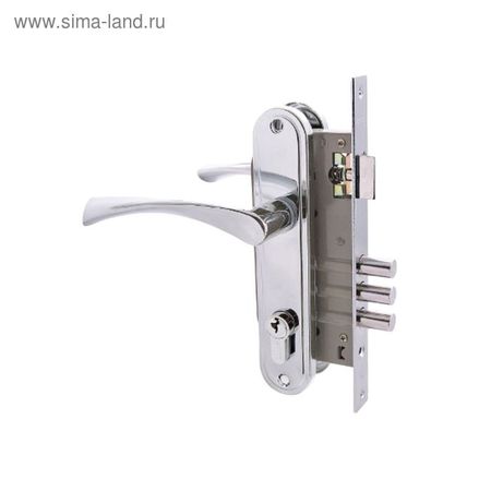 Замок врезной «АЛЛЮР» 103/3 CP, с ручкой, 4 ключа, цвет хром
