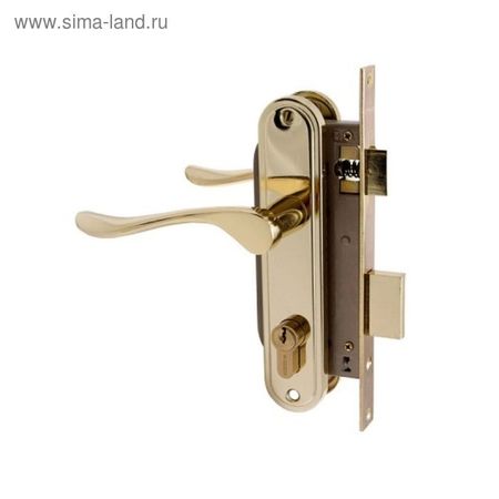 Замок врезной «АЛЛЮР» 127/1 GP, с ручкой, 4 ключа, латунь