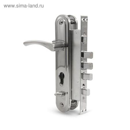 Замок врезной Apecs Т-0523-С-CR-R, с защелкой и задвижкой, без ц/м, с/руч, цвет хром