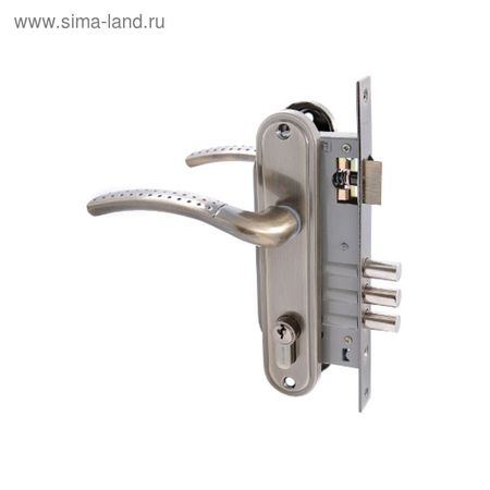 Замок врезной «АЛЛЮР» 132/3 AB, с ручкой, 4 ключа, цвет старая бронза