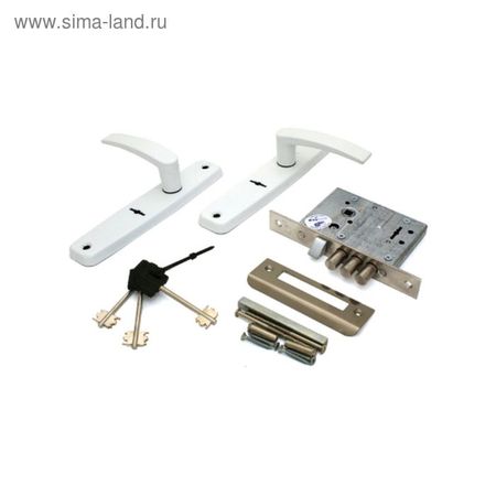 Замок врезной BORDER ЗВ 9-8/13, с ручкой, без ц/м, цвет белый