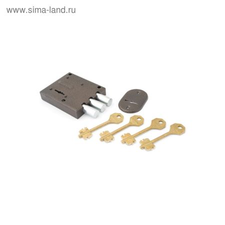 Замок накладной «Симеко» БИФ-0025×4, 90×90×18 мм, б/о б/тор.пл., 4 ключа