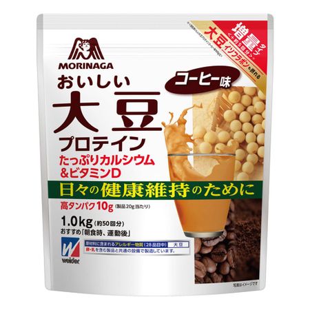 Morinaga Delicious Soy Protein со вкусом кофе 50 Weider Soy Protein с кальцием и витамином D с высоким содержанием белка Для ежедневного поддержания здоровья и т. д.. 1.0 кг (ок.