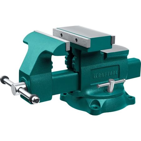 Тиски слесарные поворотные KRAFTOOL Reversible 32705-200, с наковальней, чугунные, 200 мм